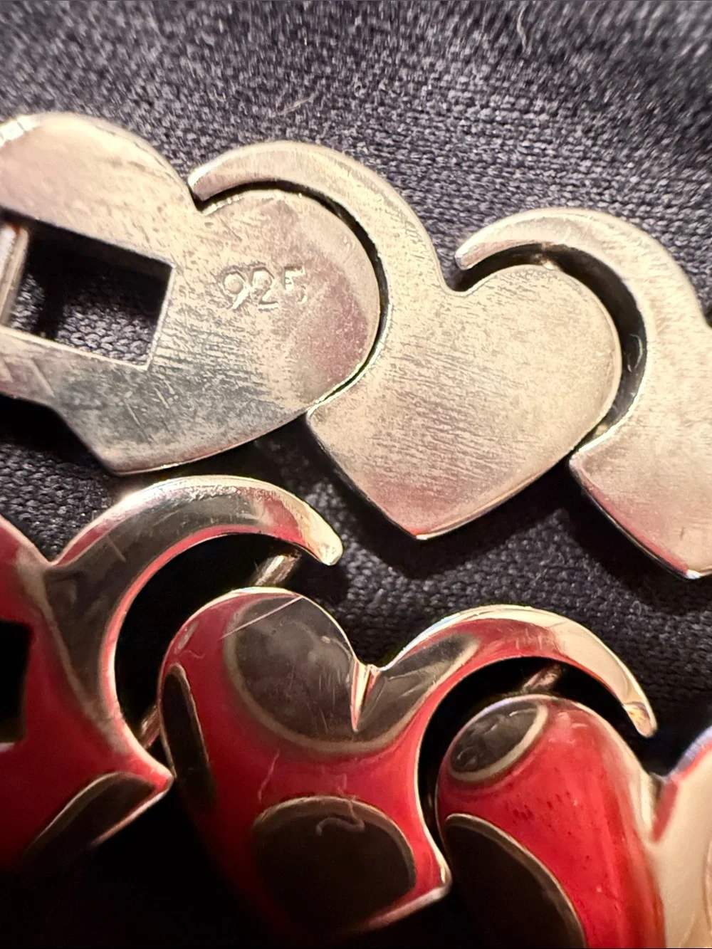 Heart Link Silver-Tone Bracelet - Silver 925
